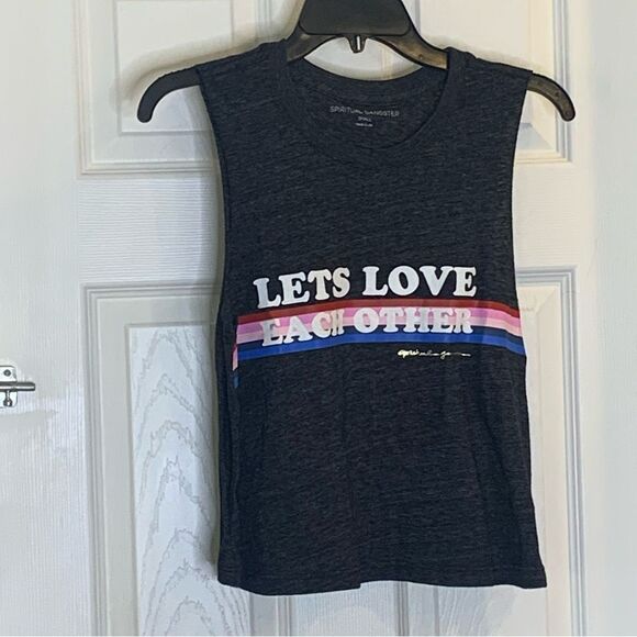 Spiritual Gangster Lets Love Each Other Cropped Tank Size Small - Picture 4 of 11